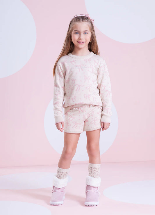 Short Infantil Tricot Laços Pituchinhus