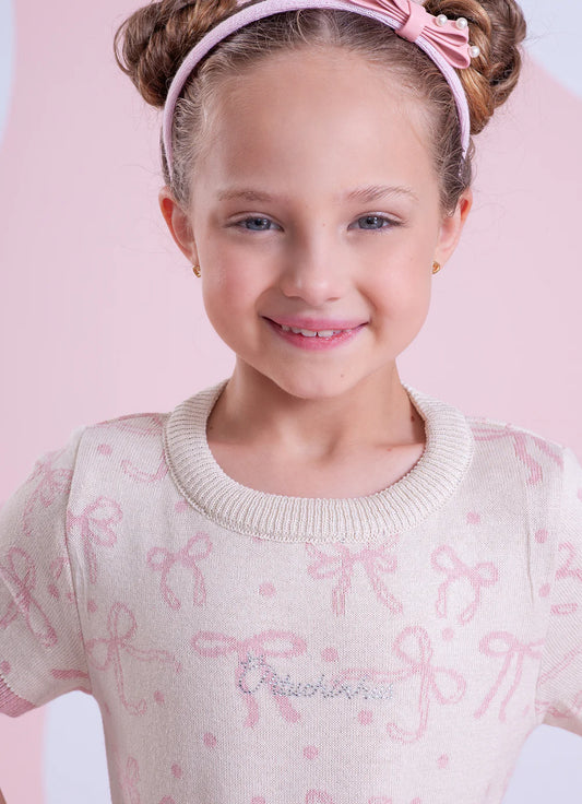 Vestido Infantil Tricot Laços Pituchinhus