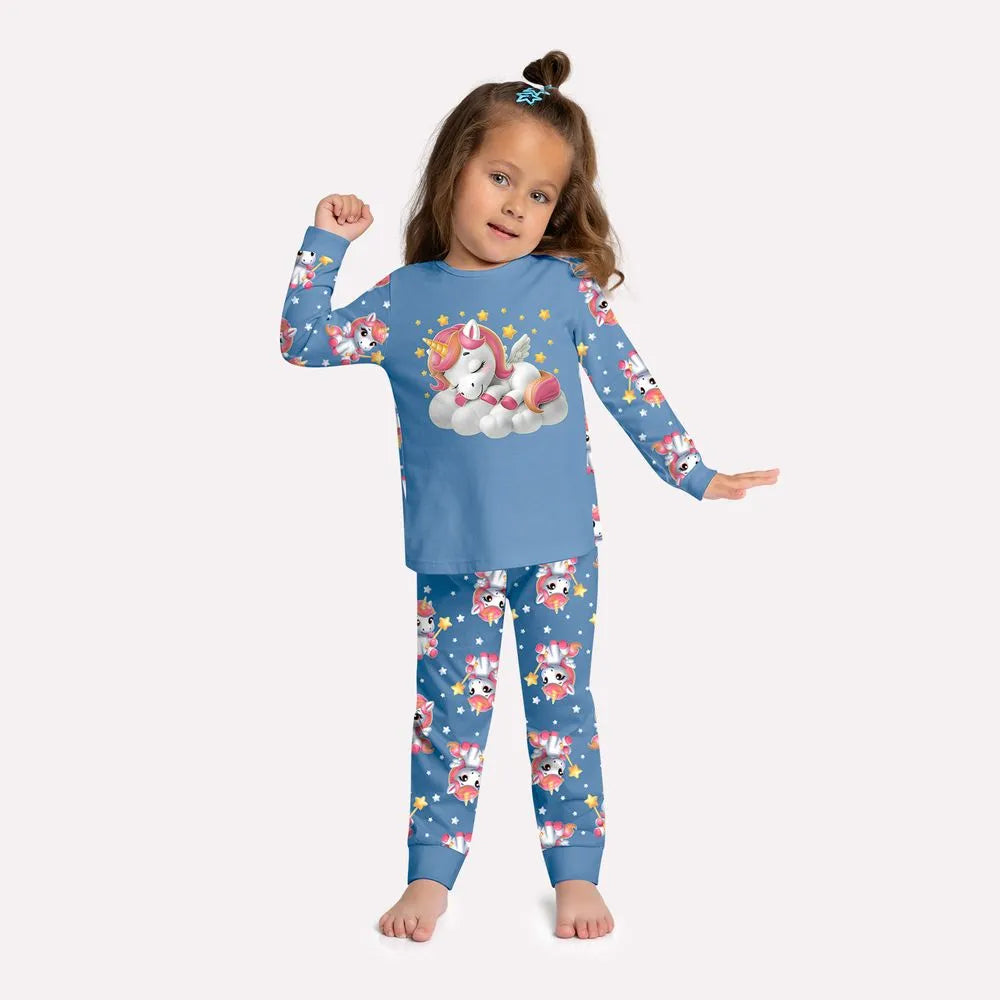 Pijama Unicórnio Azul
