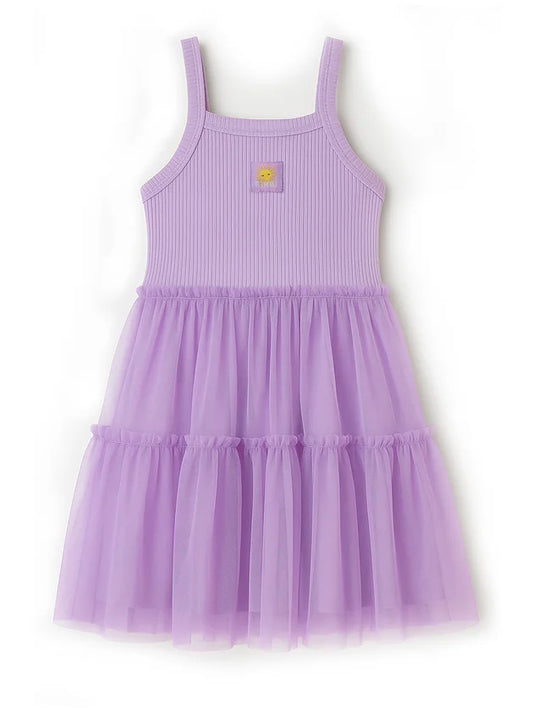 Vestido Infantil Tule Lavanda