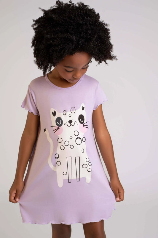 Camisola Infantil Lilás Gatinha