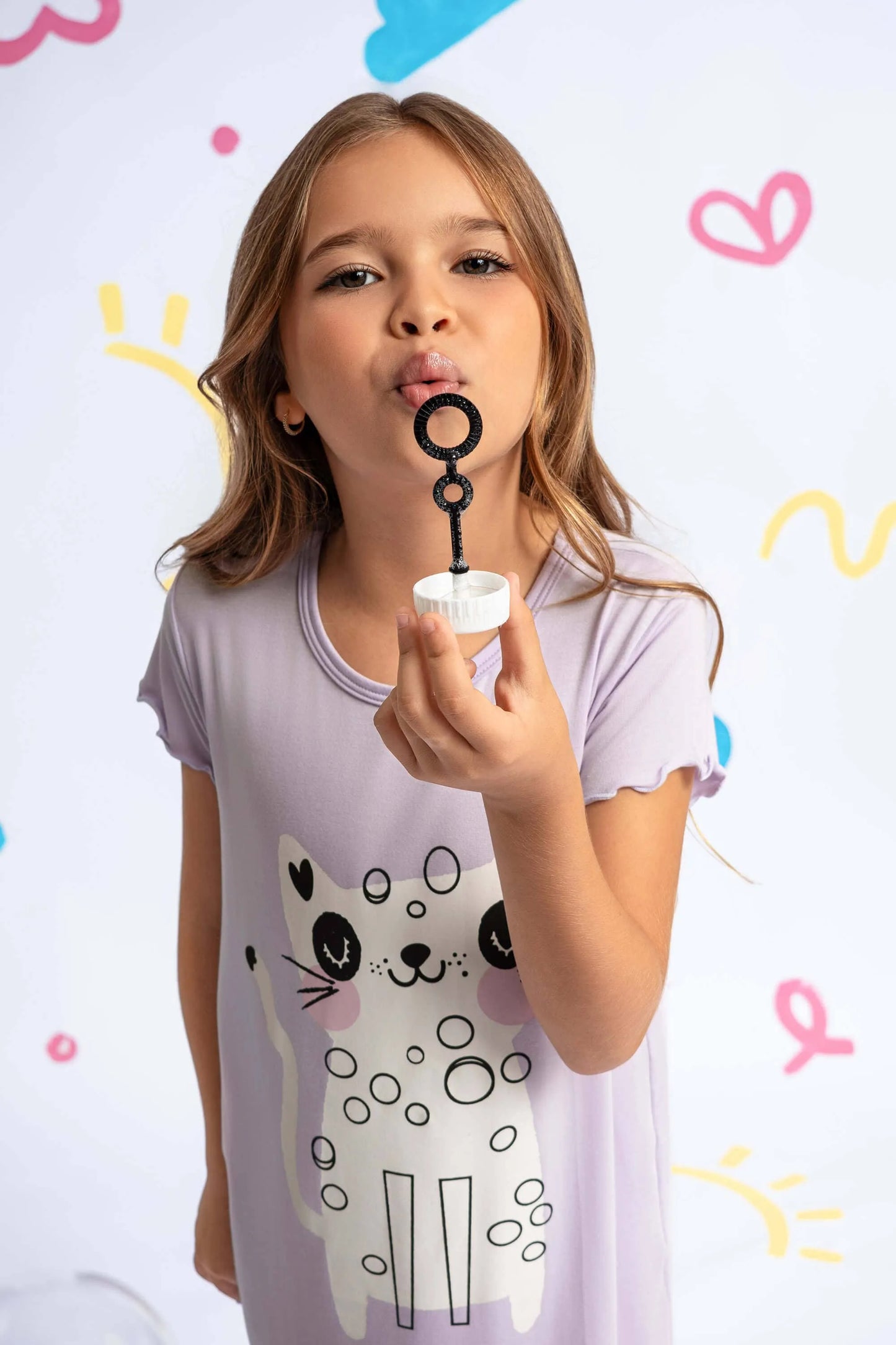 Camisola Infantil Lilás Gatinha