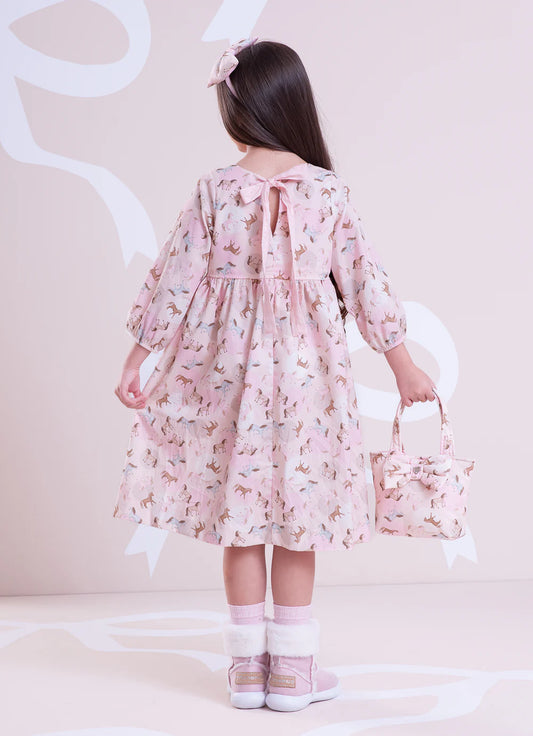 Vestido Infantil Rosa Cavalinhos Pituchinhus