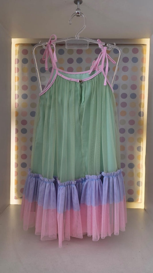 Vestido Infantil Verde Alça Buá