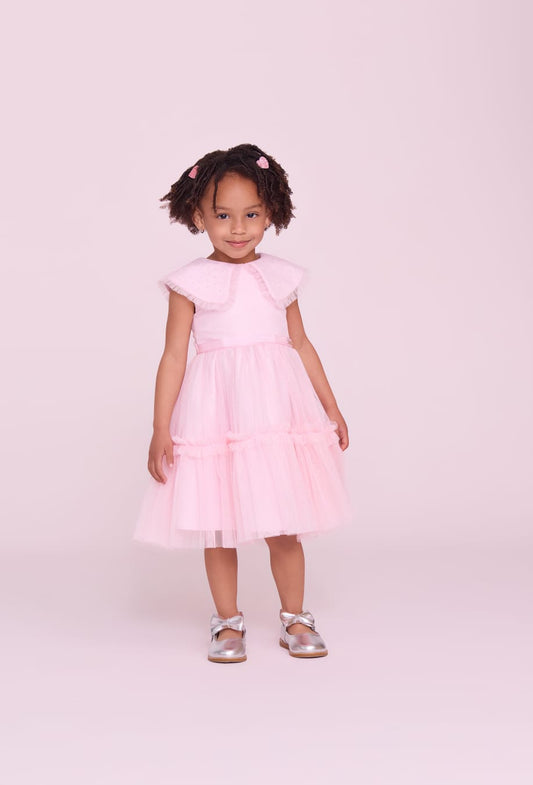 Vestido Infantil Gola Strass Buá