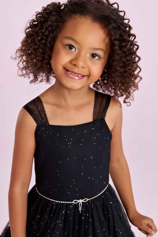Vestido Preto Glitter Petit Cherrie