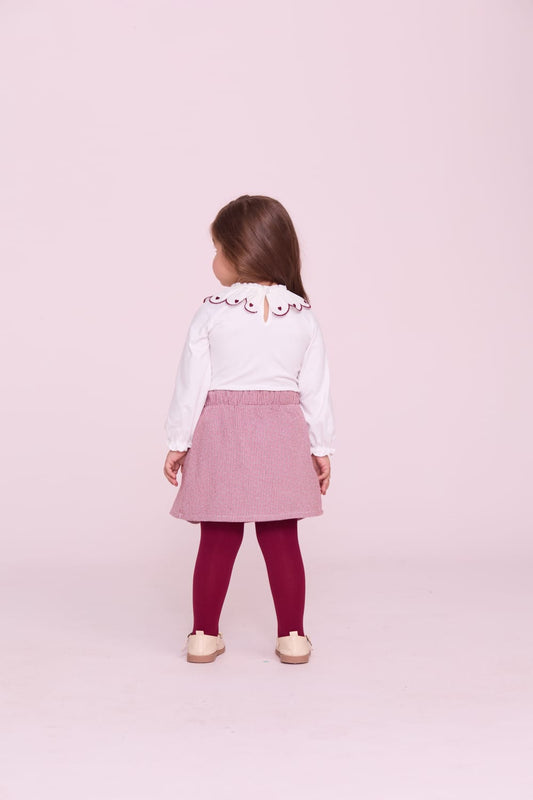 Conjunto Infantil Saia Tweed Buá
