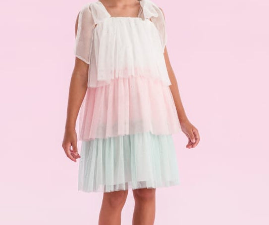 Vestido Infantil Babados Color Petit Cherie