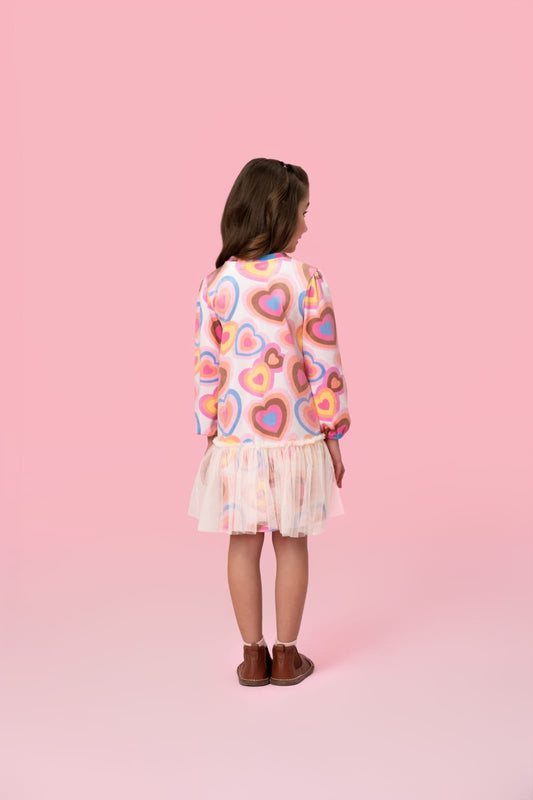 Vestido Infantil Plush Corações Buá