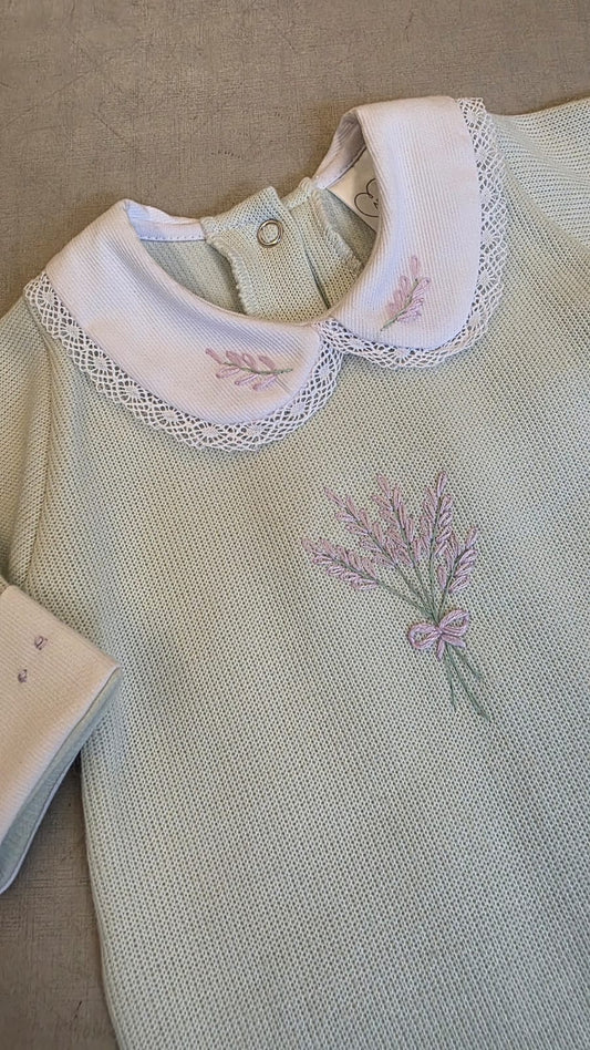 Macacão Bebê Lavanda Verde Buá