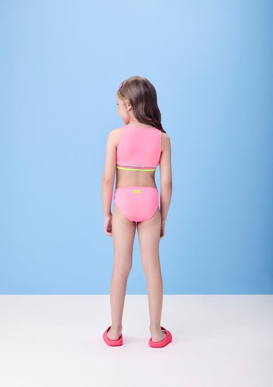 Biquíni Infantil Rosa Smile Momi