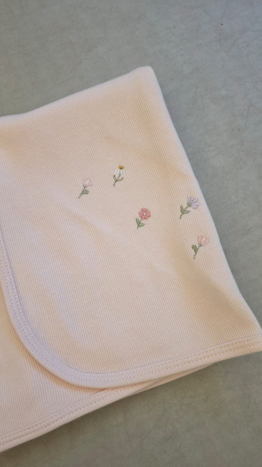 Manta Malha Tricotada Rosa Jardim dos Sonhos Buá