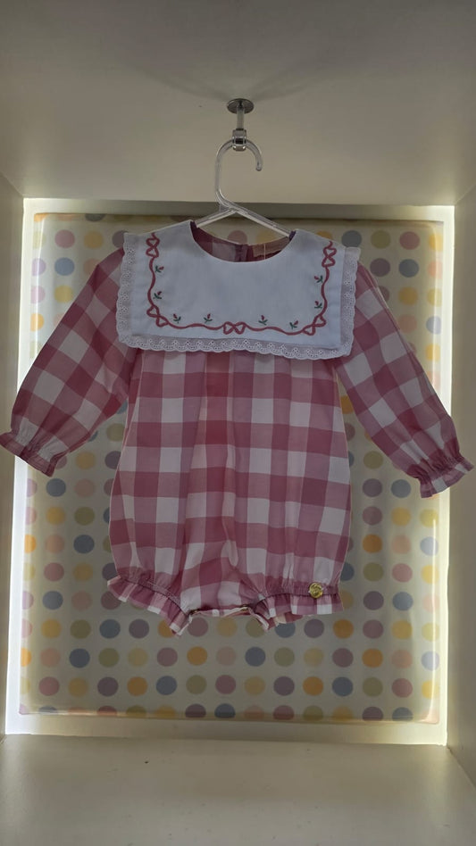 Homper Bebê Xadrez Rosa Buá