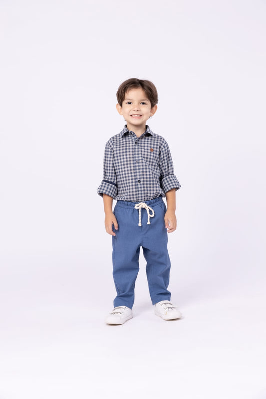 Calça Linho Azul UM+UM