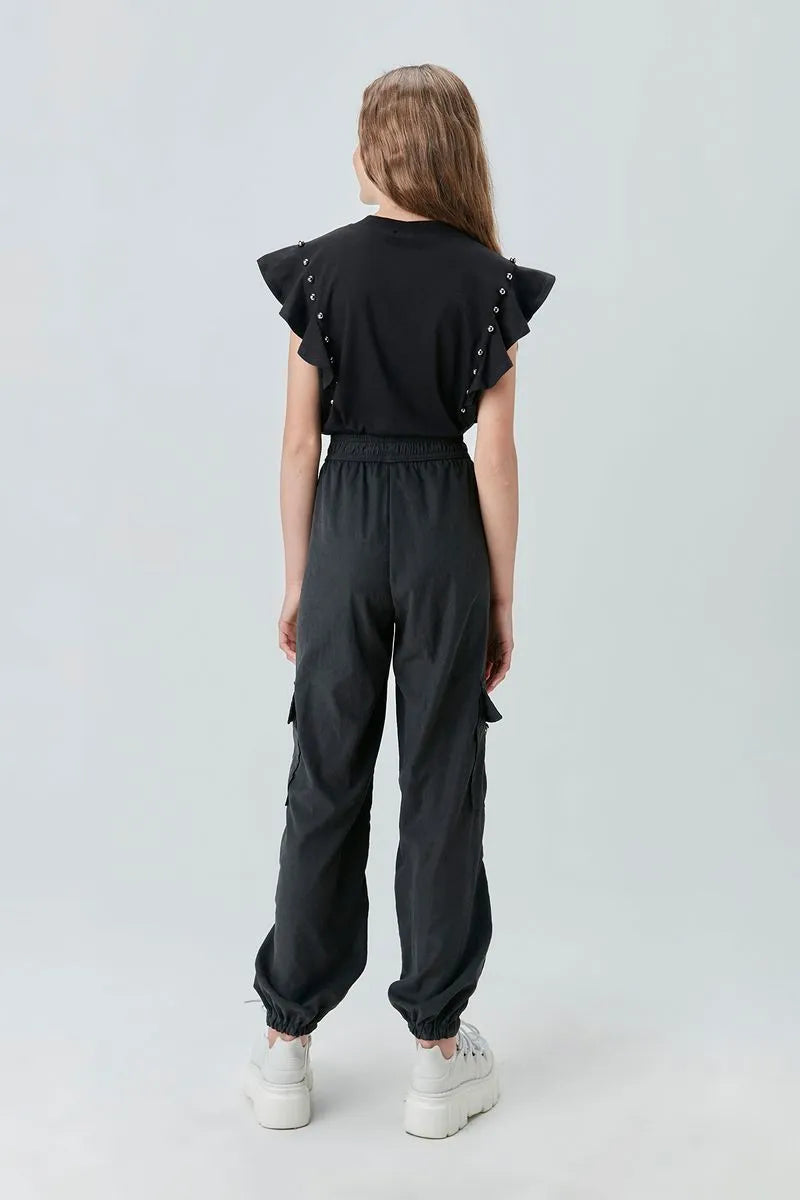 Calça Preta Cargo Two In