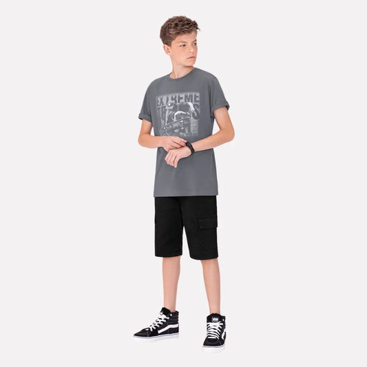 Camiseta Cinza Skatista Lemon