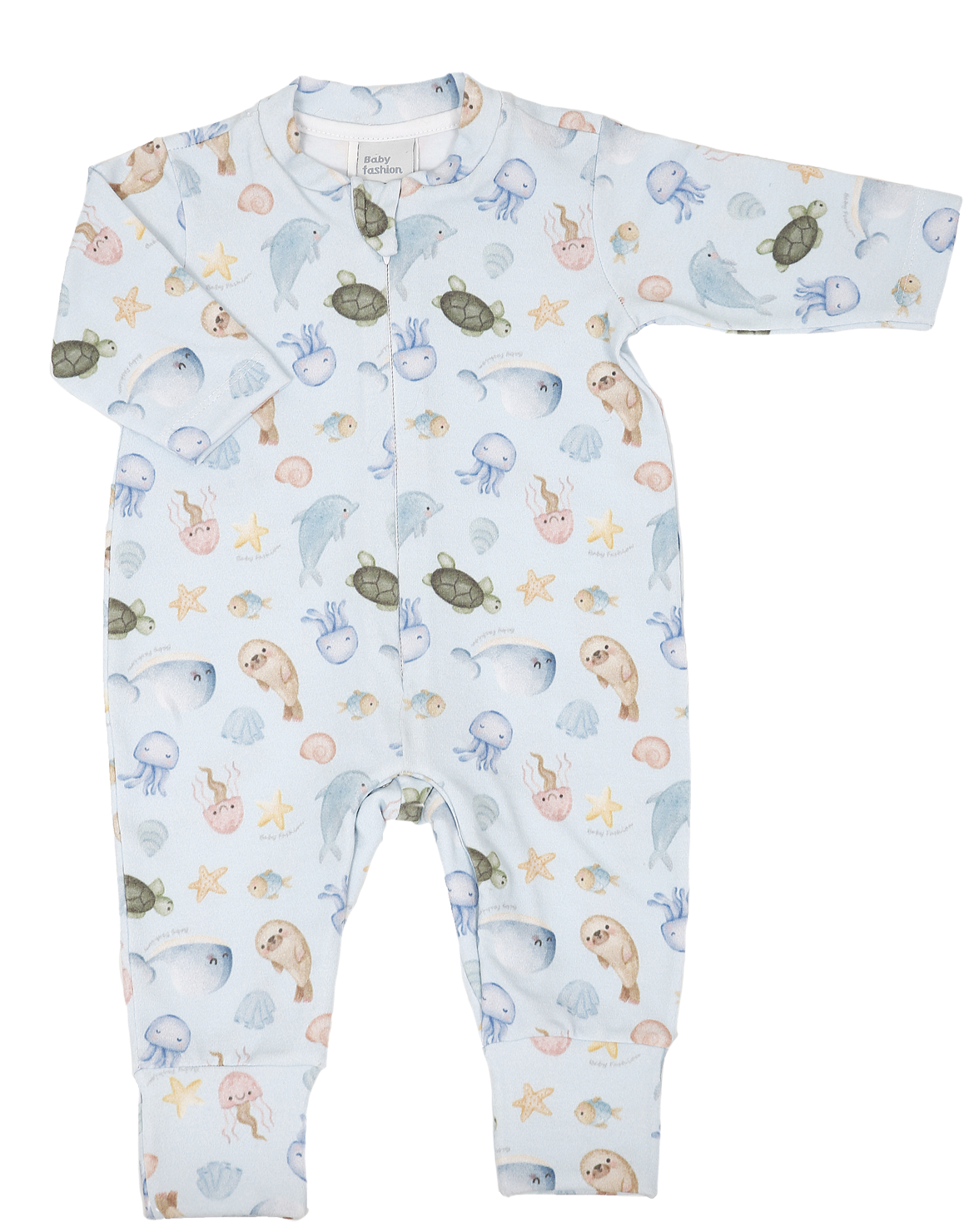 Macacão Zíper Fundo Do Mar Baby Fashion