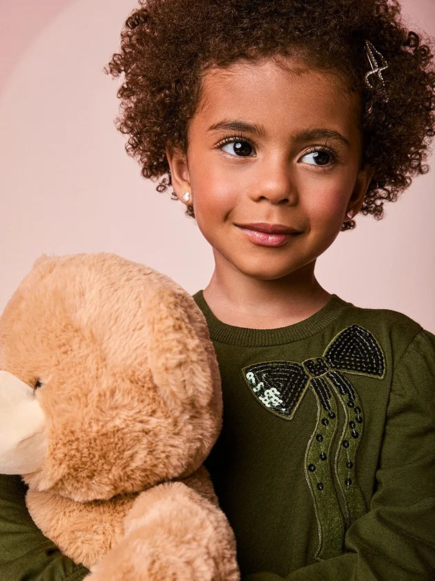 Vestido Infantil Verde Laço Momi