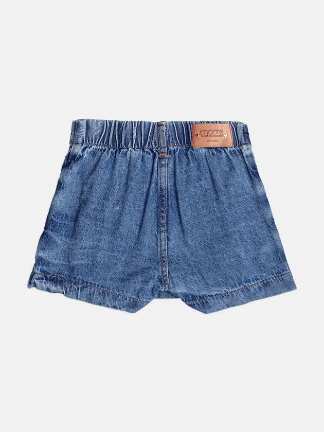 Saia Short Jeans Laços Momi