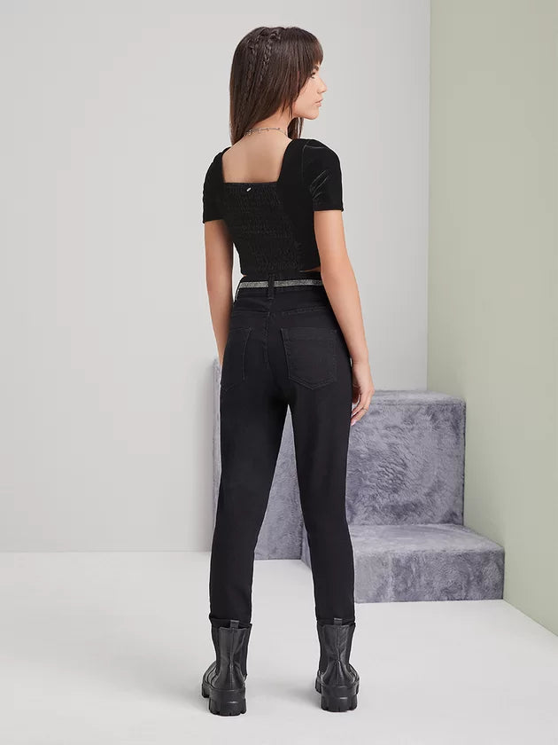 Cropped Veludo Preto Iam Authoria