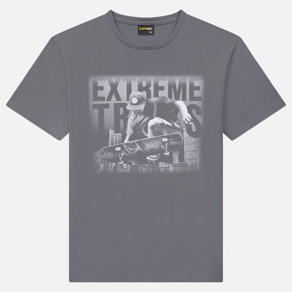 Camiseta Cinza Skatista Lemon