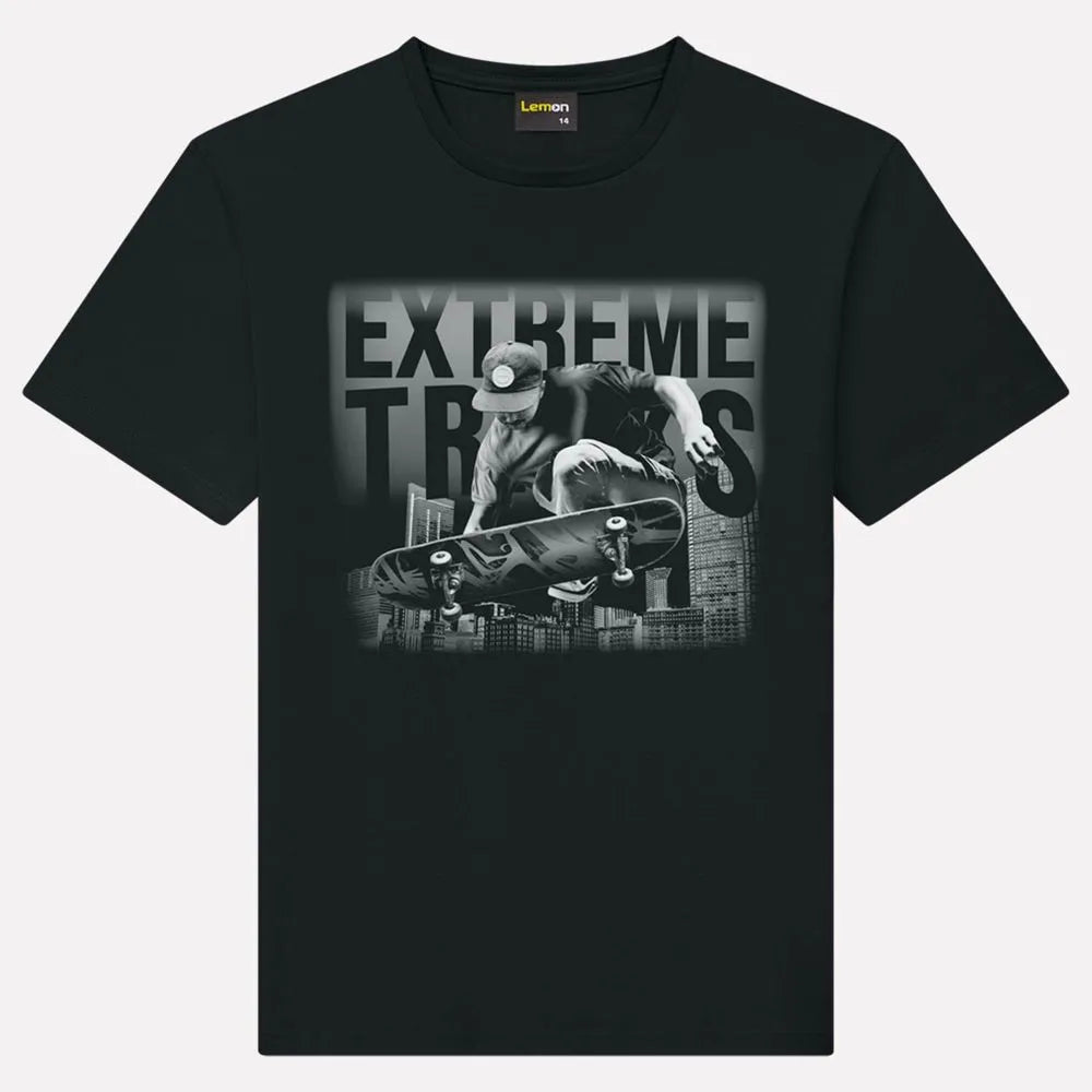 Camiseta Preta Skatista Lemon