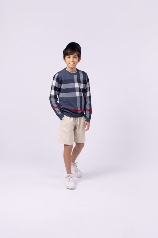 Blusa Tricot Xadrez UM+UM