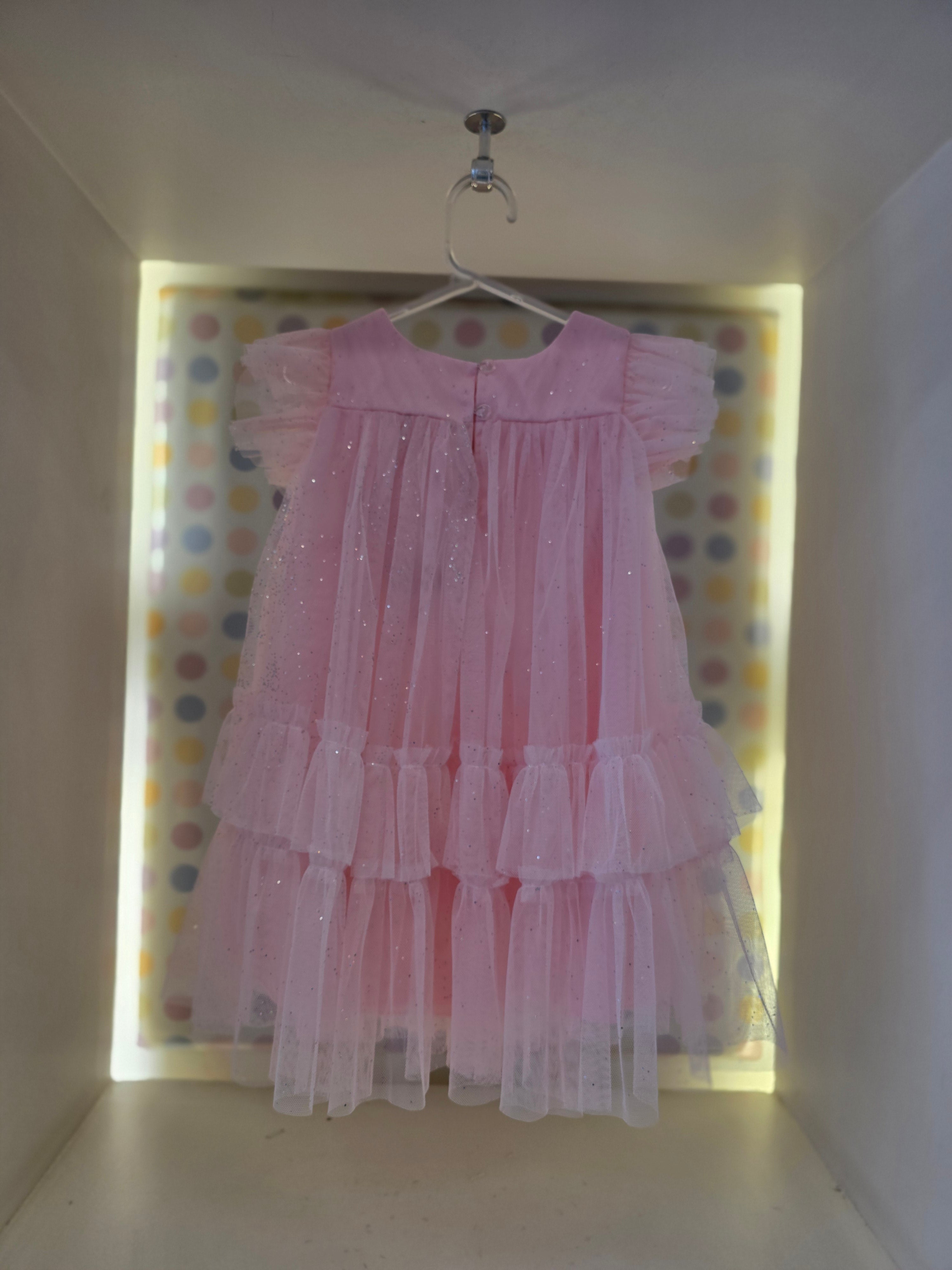 Vestido Infantil Rosa Glitter Petit Cherie