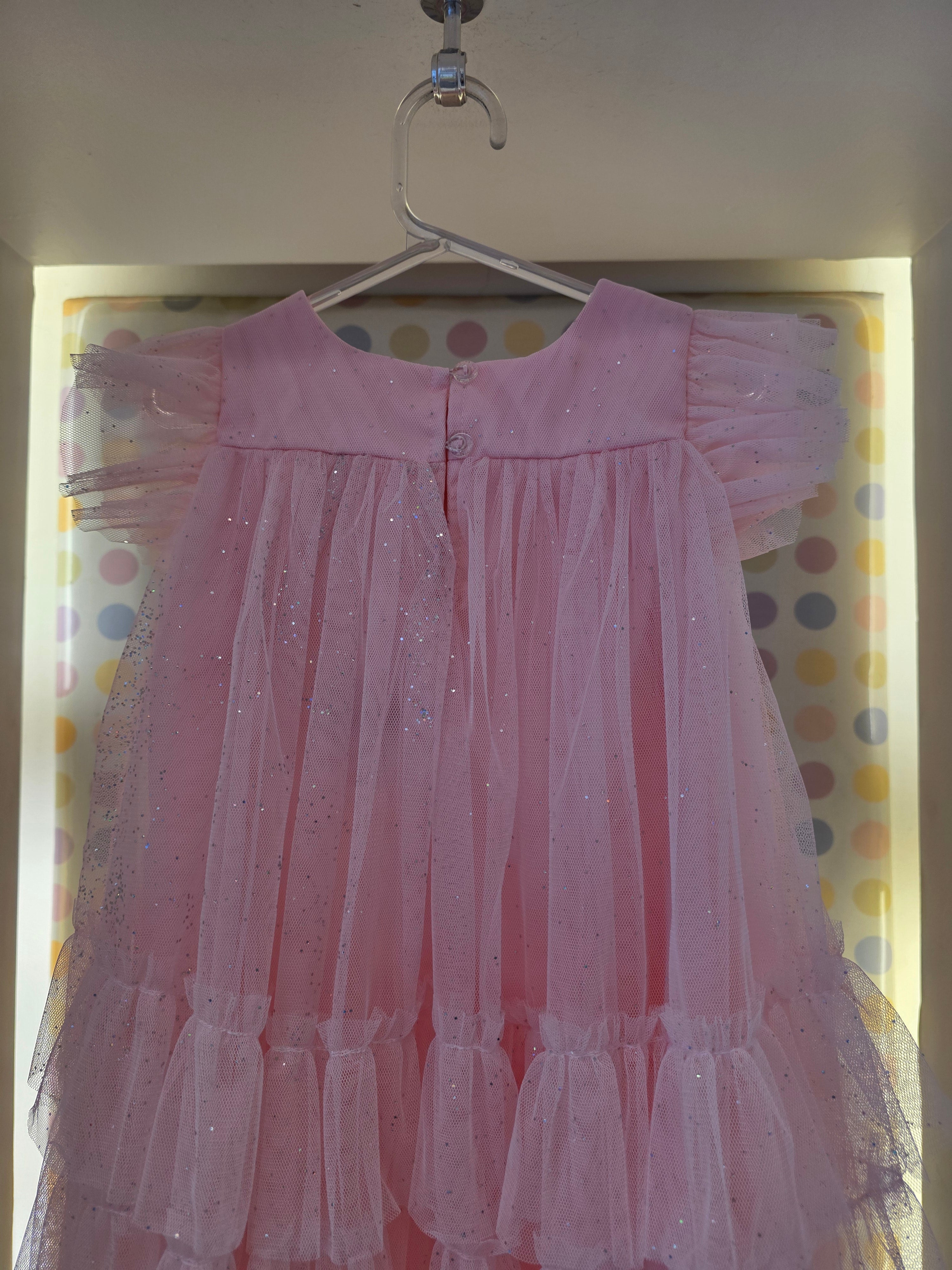 Vestido Infantil Rosa Glitter Petit Cherie