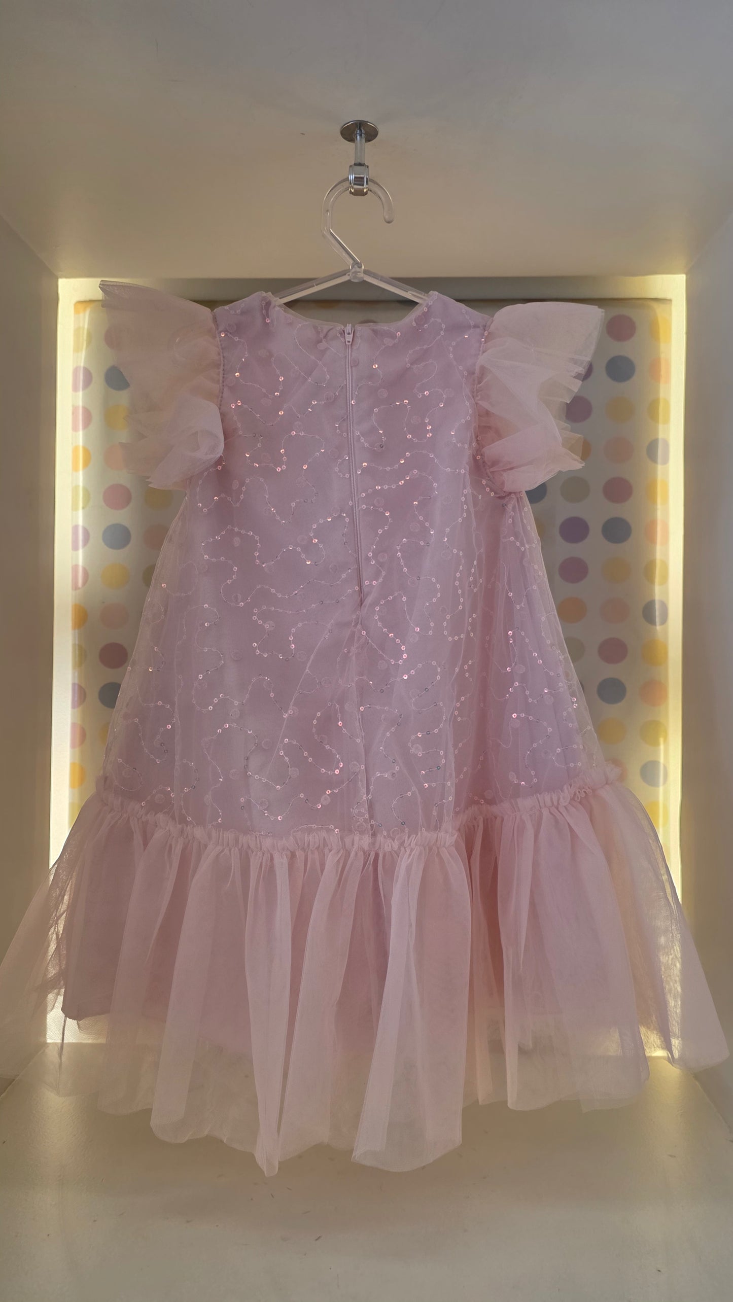 Vestido Infantil Rosa Paetê Petit Cherie