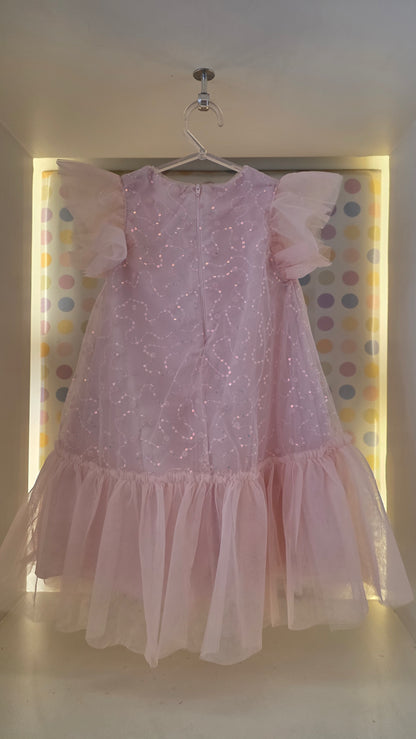 Vestido Infantil Rosa Paetê Petit Cherie