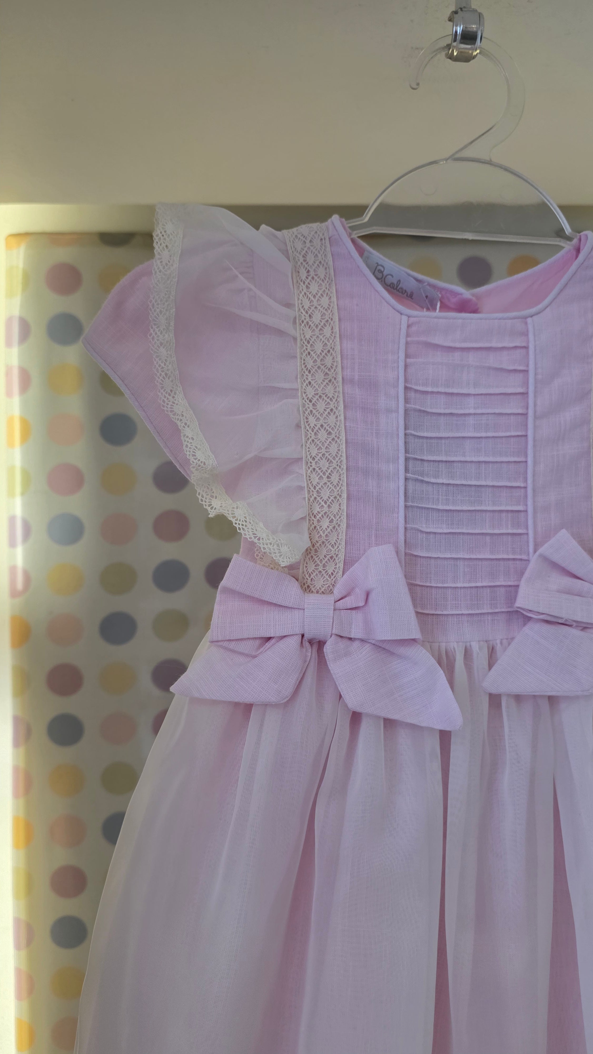 Vestido Infantil Linho Voal Rosa Buá