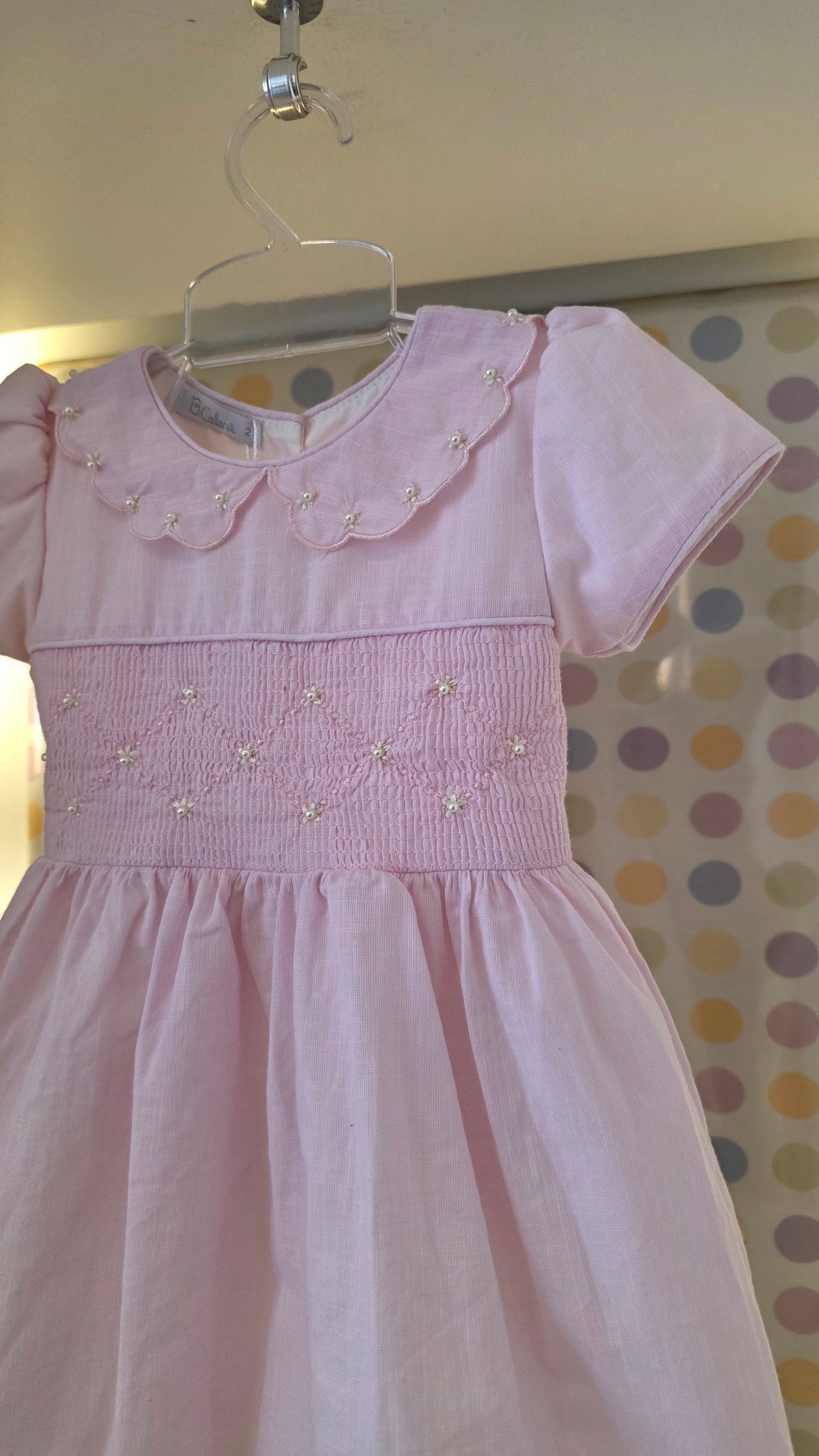 Vestido Bebê Rosa Festonê Buá