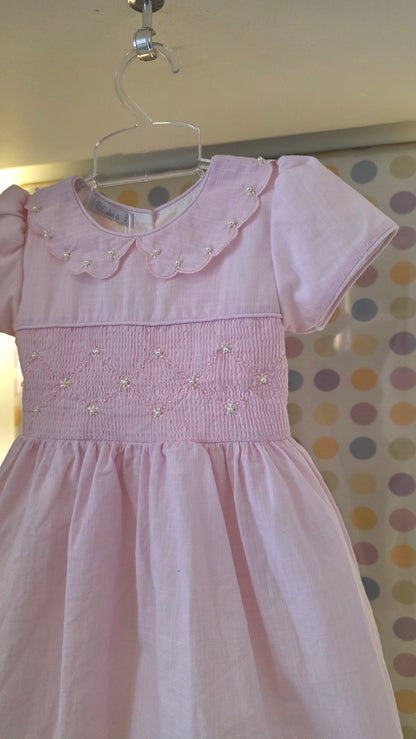 Vestido Bebê Rosa Festonê Buá