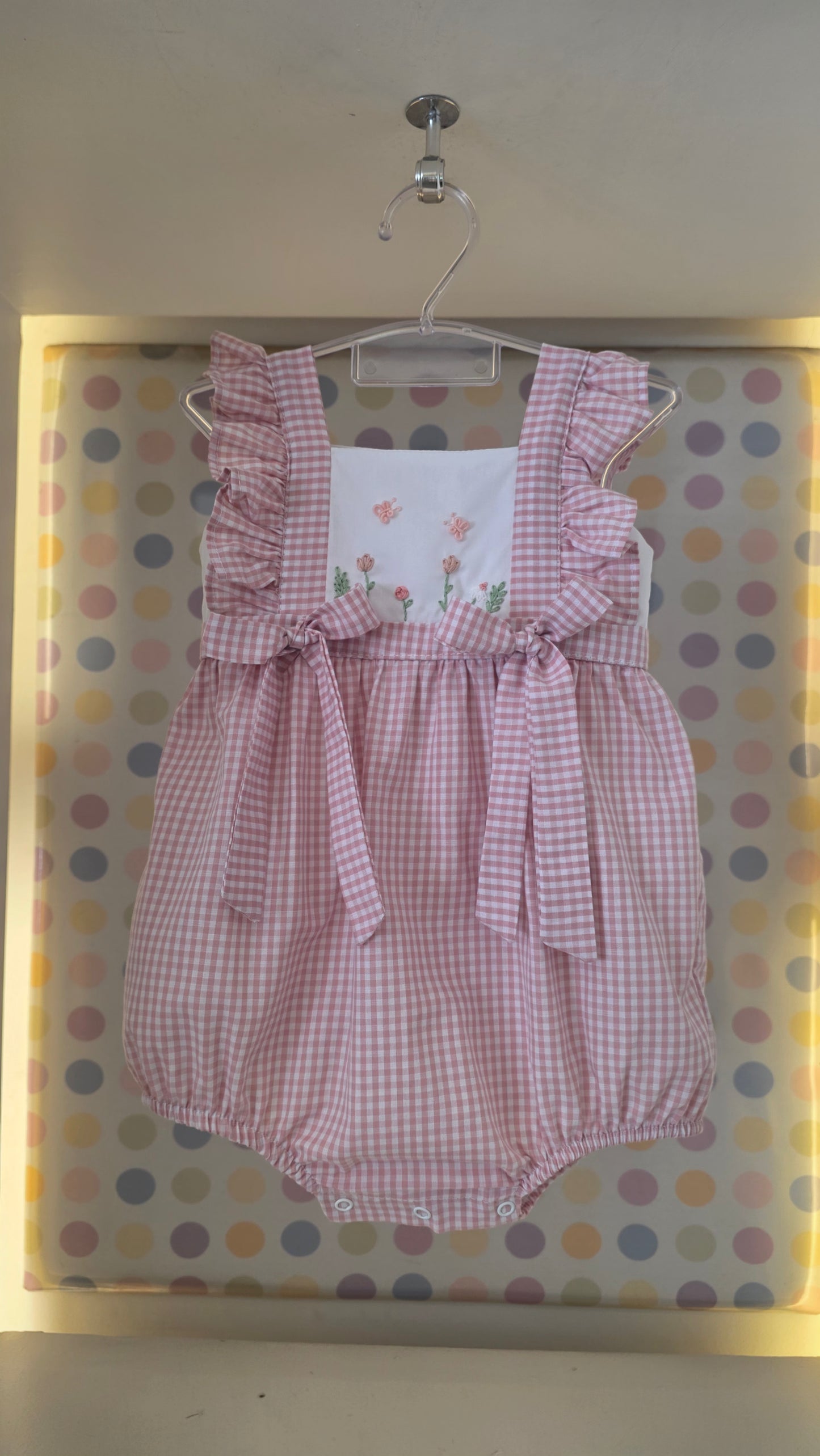 Homper Bebê Menina Rosa Xadrez Buá