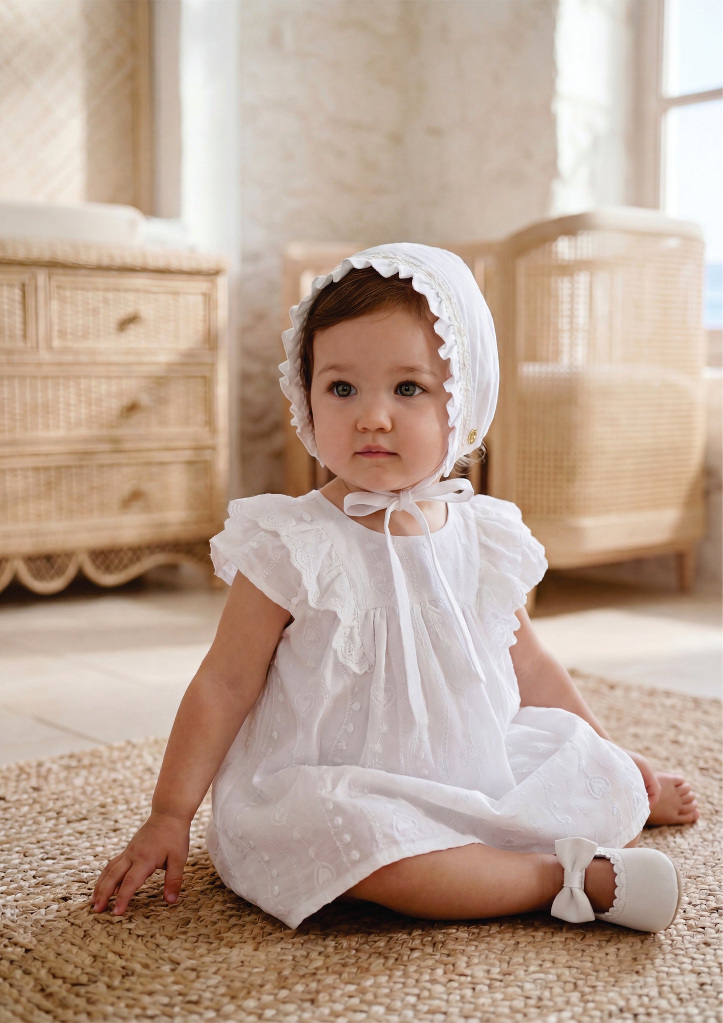 Vestido Bebê Menina Branco Buá