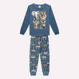 Pijama Infantil Azul Animais Buá