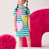 Vestido Infantil Listras Verde Buá