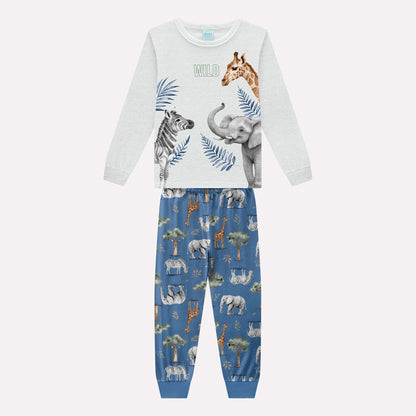 Pijama Cinza Animais Buá