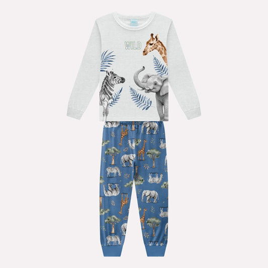 Pijama Cinza Animais Buá