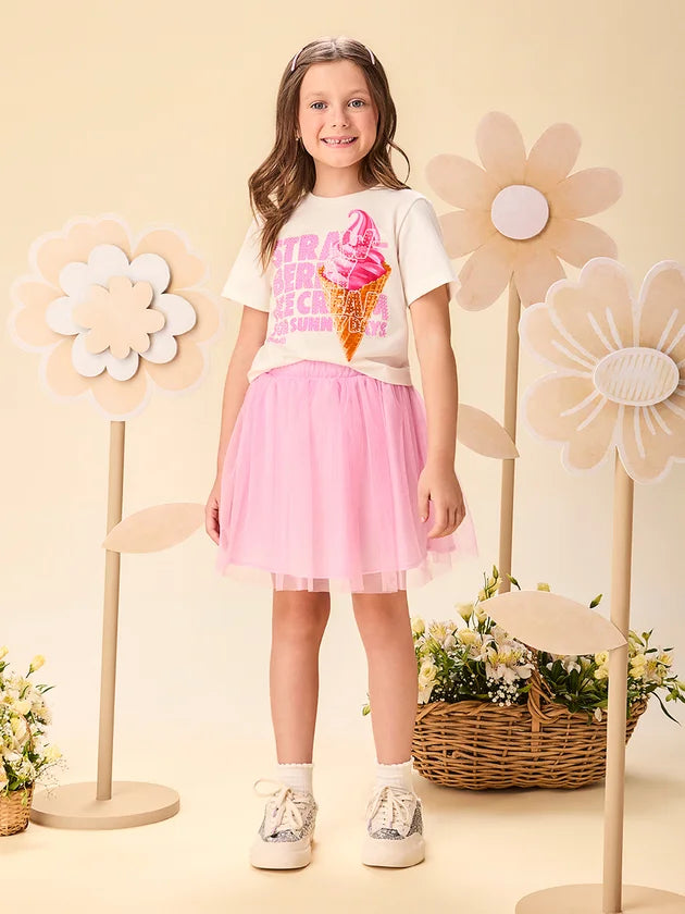 Conjunto Infantil Menina Rosa Sorvete Momi