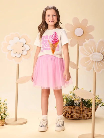 Conjunto Infantil Menina Rosa Sorvete Momi
