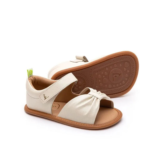 Sandália Bebê Off White Crinkle Tip Toey Joey