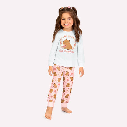 Pijama Infantil Rosa Capivara Buá