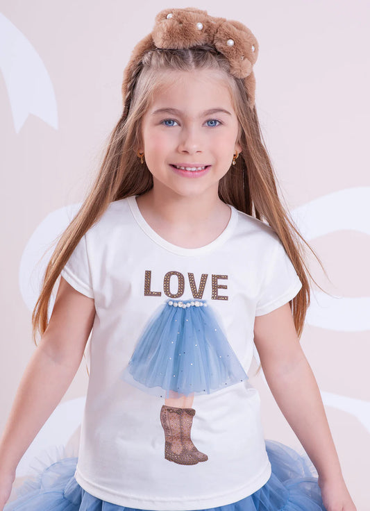 Blusa Cotton Infantil Love Pituchinhus