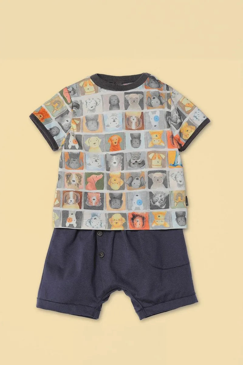 Conjunto Bebê Menino Pets em Algodão Green