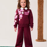 Conjunto Infantil Bordô Flores Buá