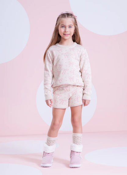 Short Infantil Tricot Laços Pituchinhus