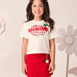 Blusa Infantil Menina Cereja Crochê Momi