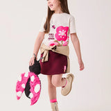 Conjunto Infantil Bordô Flores Bimbi